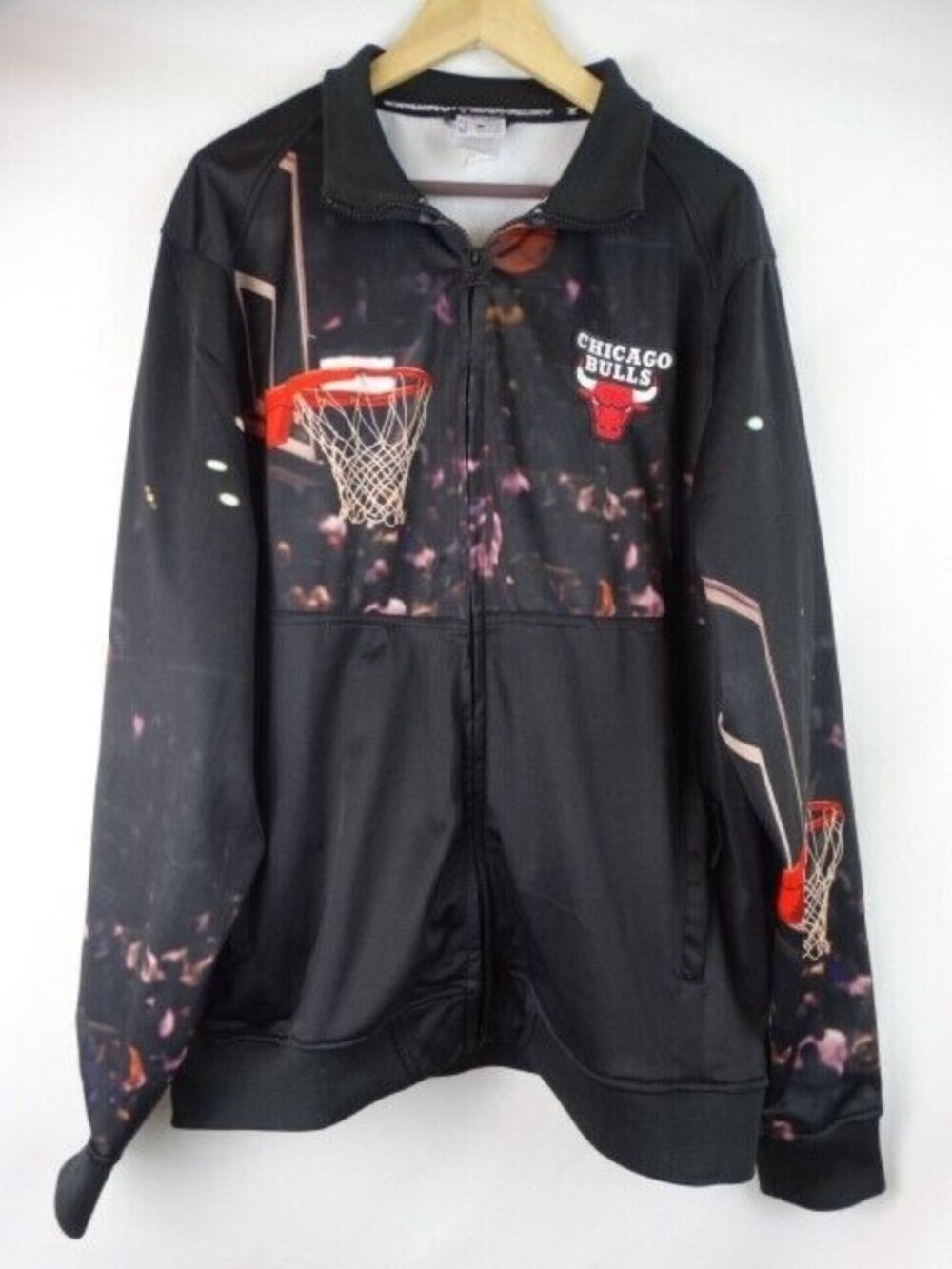 Chicago Bulls Zipway Men's Jacket Size XL Black NBA Basketball Tear-Away Jacket